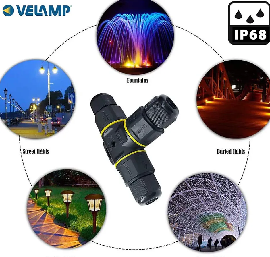 Connecteur étanche IP68 en "T"-Velamp Online