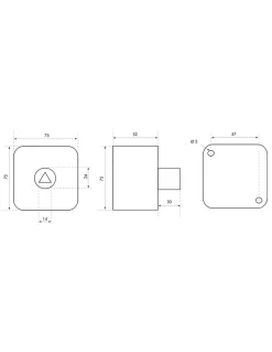 Contacteur à clé pompier en applique triangle 14mm --Thirard Online