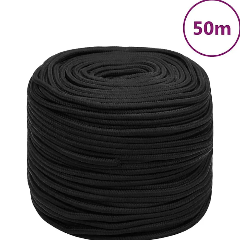 Corde de bateau Noir complet 10 mm 50 m Polypropylène-Vidaxl Online