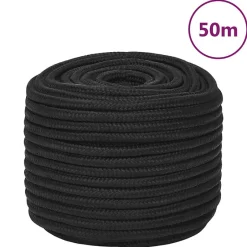 Corde de bateau Noir complet 14 mm 50 m Polypropylène^Vidaxl New
