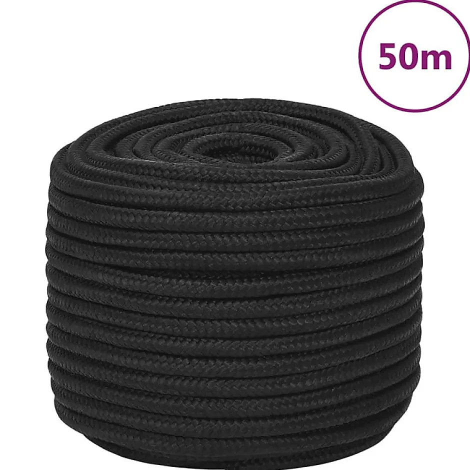 Corde de bateau Noir complet 14 mm 50 m Polypropylène^Vidaxl New