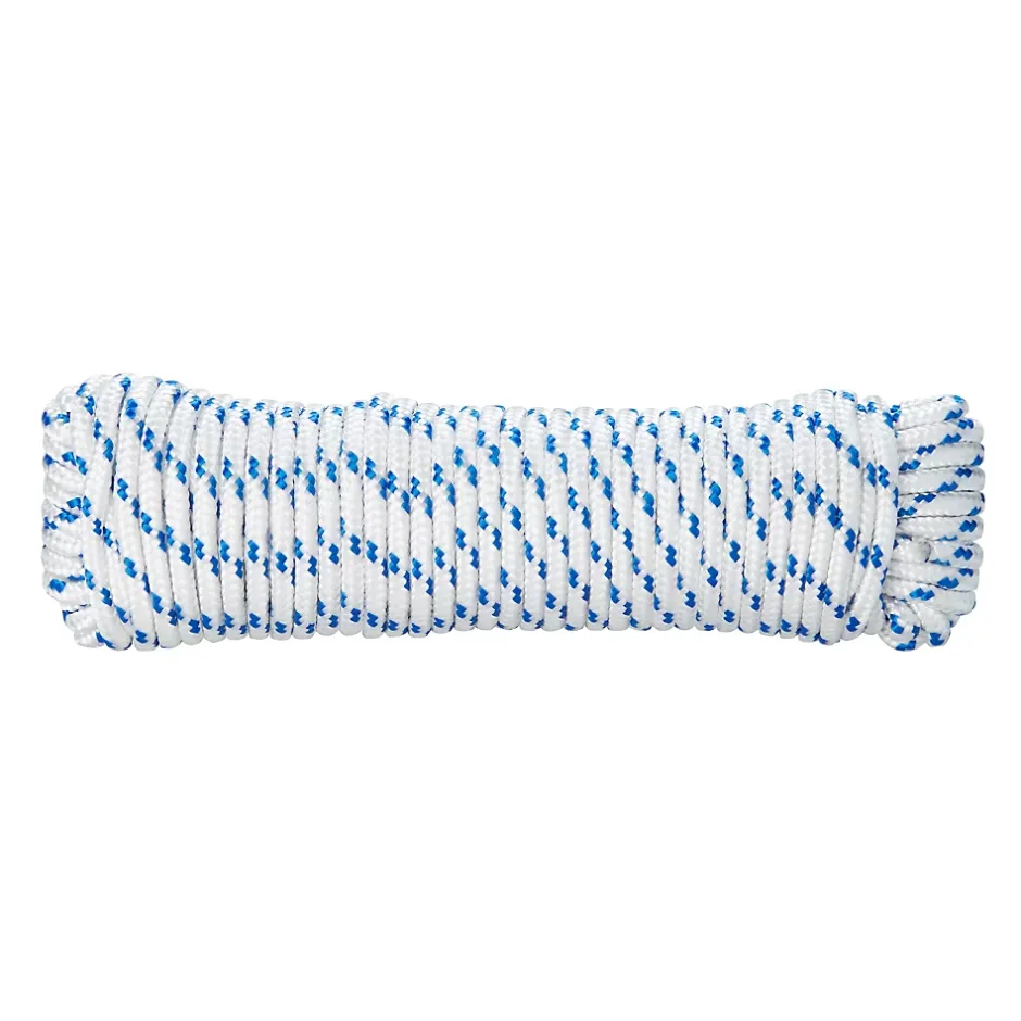 Corde torsadée en polypropylène blanche et bleue ø5mm, 20 m-Diall Discount