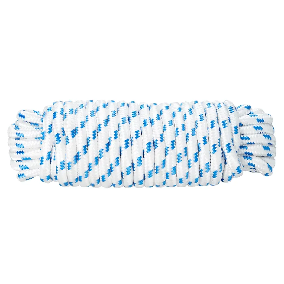 Corde tressée en polypropylène blanche et bleue ø12mm, 15 m-Diall Sale