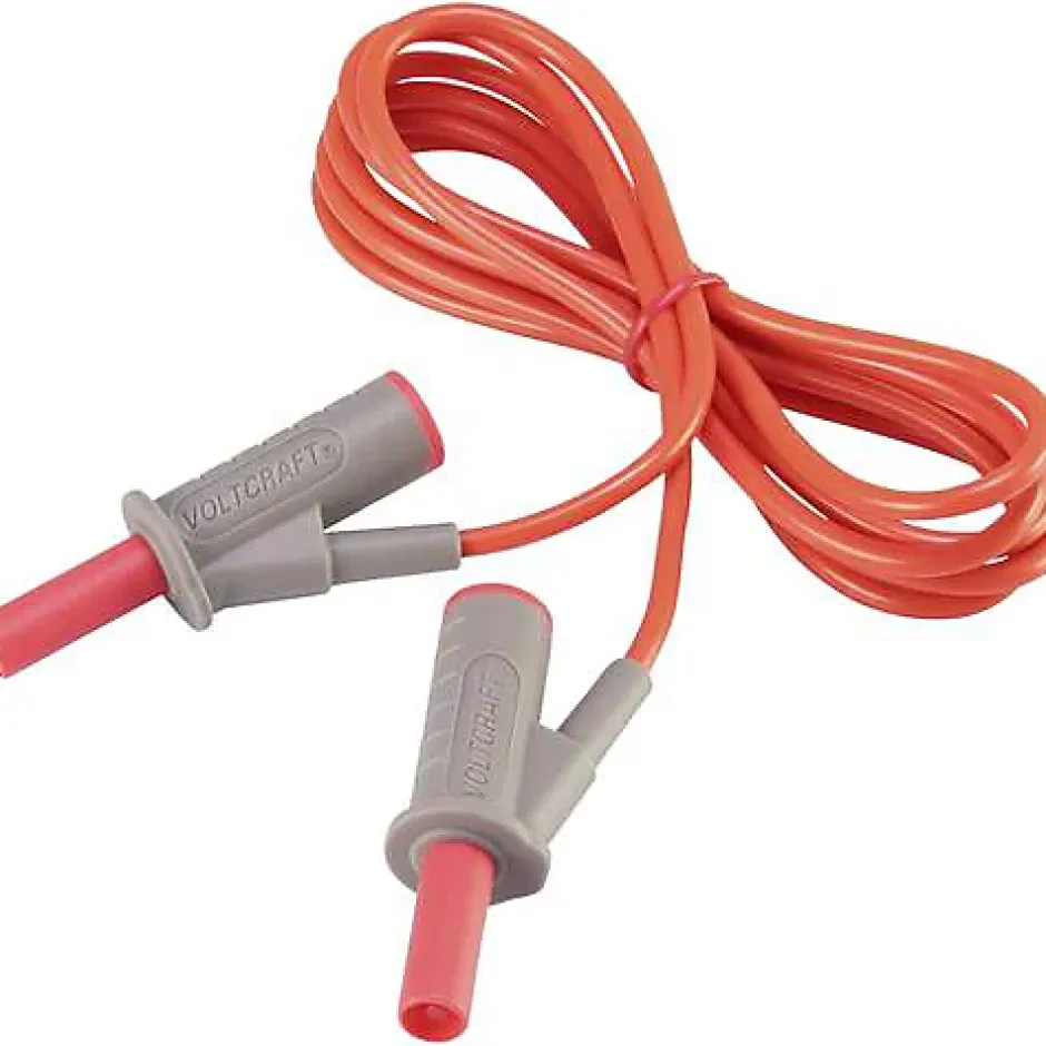 Cordon de mesure de sécurité 4 mm banane mâle - 1000 V, 10 A, accessoire de mesure électricien, garantie 3 ans.^Voltcraft