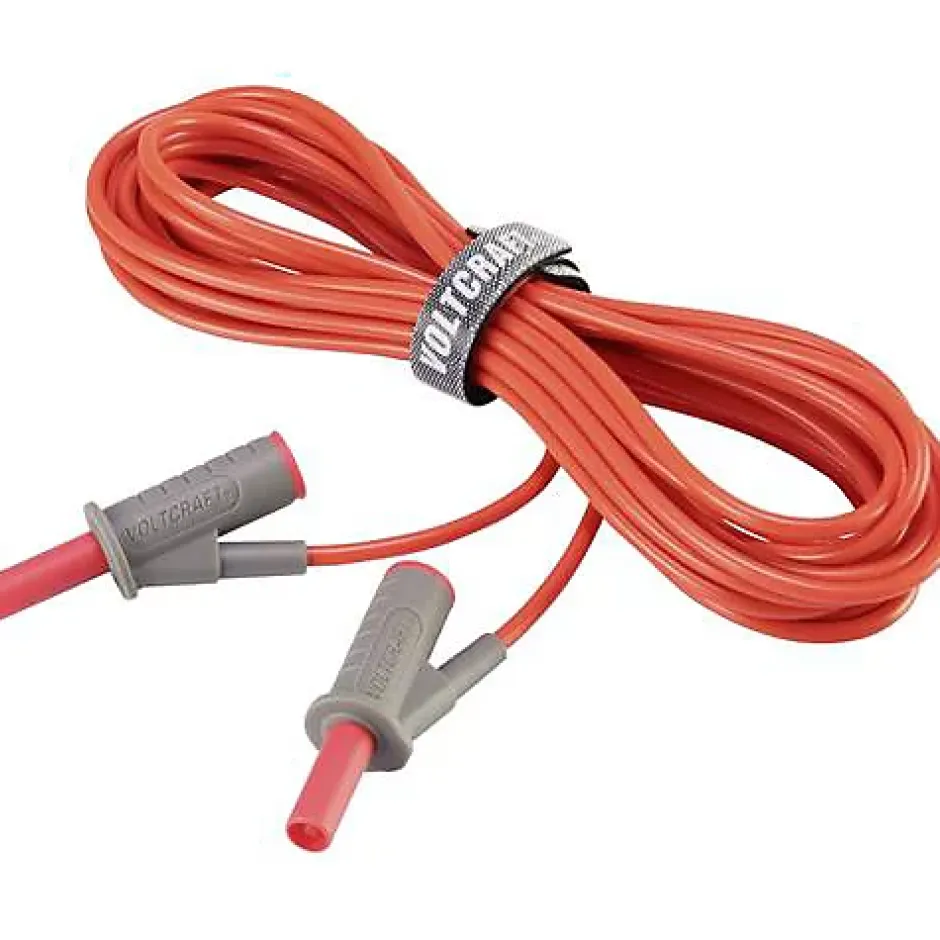 Cordon de mesure de sécurité 4 mm banane mâle - 1000 V, 10 A, accessoire de mesure électricien, garantie 3 ans.^Voltcraft Best