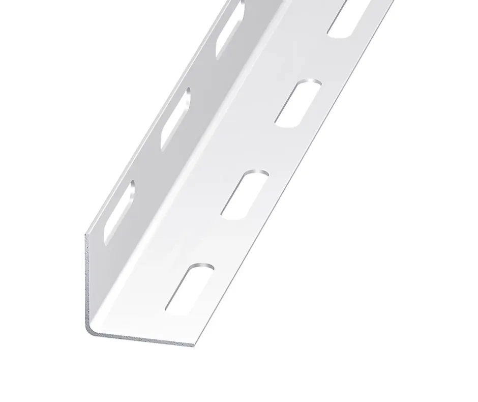 Cornière perforée acier époxy blanc 27 x 27 mm, 2 m-CQFD Best
