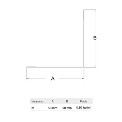 Cornière pour bardage et parement M50 noir mat 50x50x2300 mm-Le Profileur Français Online