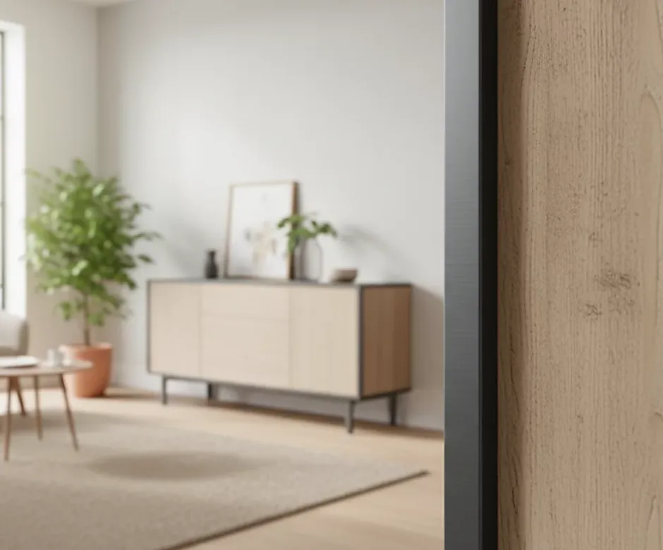 Cornière PVC anthracite 10 x 10mm, L. 2,6 m-CQFD