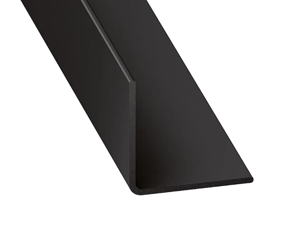 Cornière PVC anthracite 10 x 10mm, L. 2,6 m-CQFD