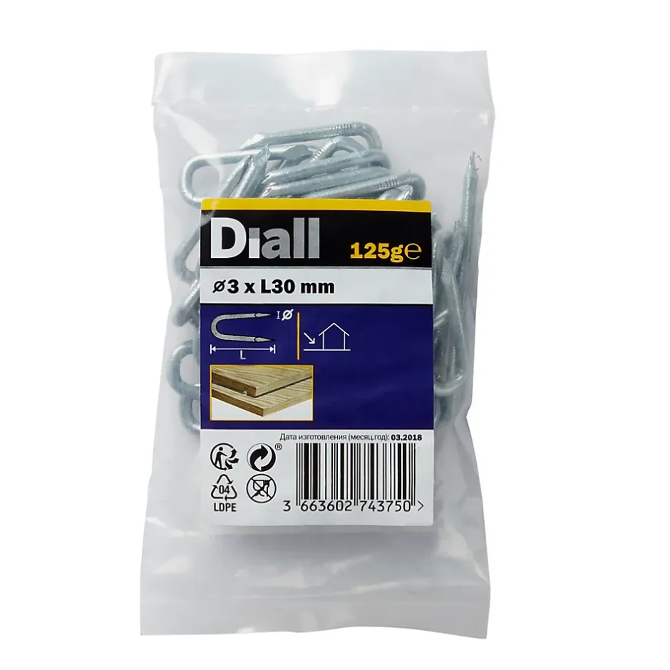 Crampillons en acier galvanisé 3x30 - 125g-Diall New