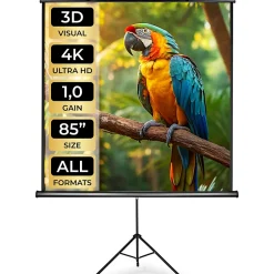 Écran de projection extensible avec un trépied en polyester blanc-Tectake