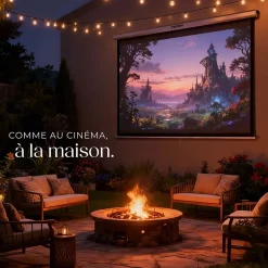 Écran de projection extensible mural en polyester blanc^Tectake Online