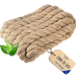 5m Corde de Jute Epaisseur 50mm - Personnalisation Possible Tous les 5m - Corde Solide - Torsadé Fibres Naturelles^Creative Deco Outlet