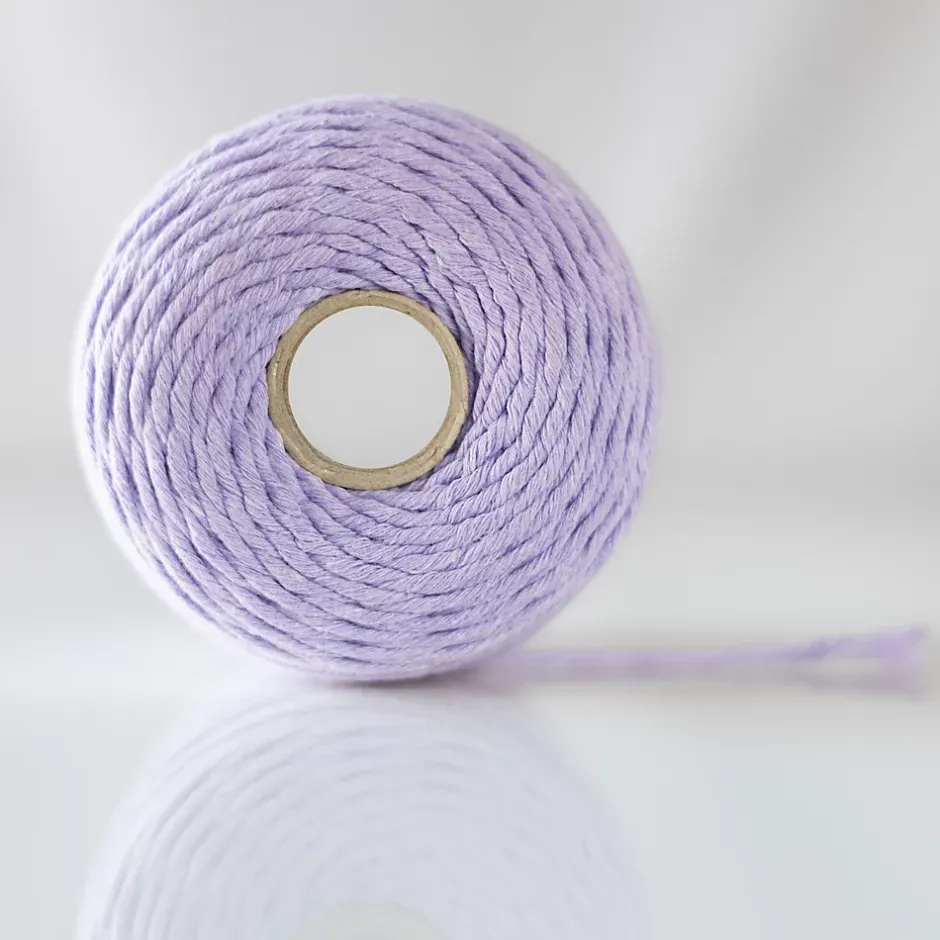 3mm x 200m Corde Macramé Violet Pastel - Fil de Coton et Polyester +/- 0.5 mm Épaisseur - 30 Plis - Ficelle Naturel^Creative Deco Discount