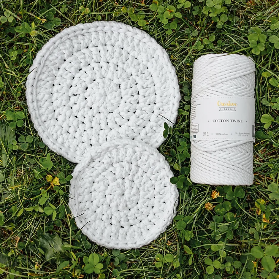 6mm x 100m Corde Macramé Fil de Coton Blanc - +/- 0,5 mm Épaisseur - Ficelle de 37 Plis - Cordelette Naturel-Creative Deco Outlet