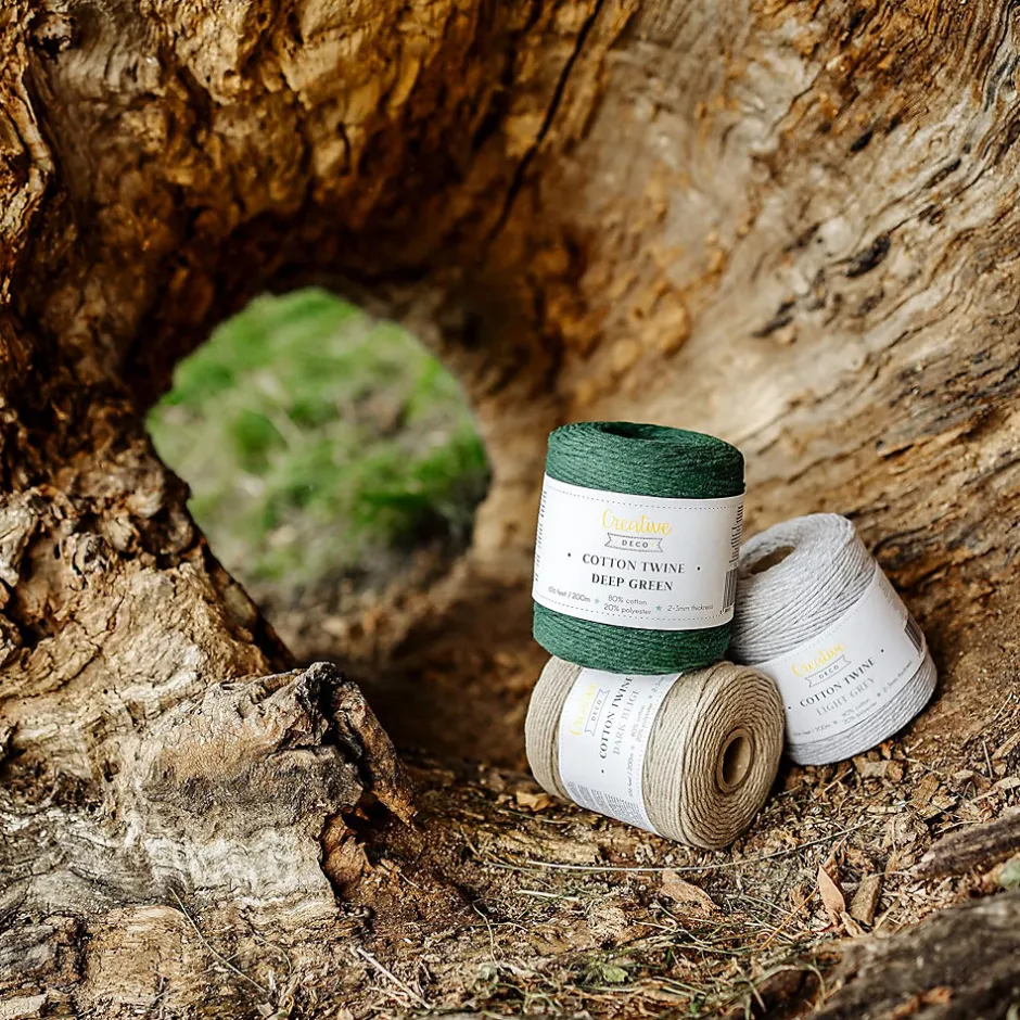 3mm x 200m Corde Macramé Fil de Coton Vert Foncé - +/- 0,5 mm Épaisseur - Ficelle de 30 Plis - Cordelette Naturel^Creative Deco New