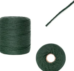 3mm x 200m Corde Macramé Fil de Coton Vert Foncé - +/- 0,5 mm Épaisseur - Ficelle de 30 Plis - Cordelette Naturel^Creative Deco New