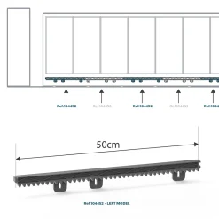 Crémaillère gauche en plastique de couleur Noire 50CM-Avidsen New
