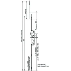 Crémone à barillet haut et bas 35/70 longueur 1529mm cote D 1028mm - - G-24753-45-L-1-Ferco Outlet