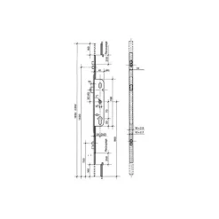 Crémone barillet axe 28mm longueur 1780mm ajustable haut et bas - - G-24452-18-L-1-Ferco Online