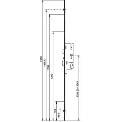 Crémone MATIC 40/70 4 galets têtière 16mm carré 7mm L 2150mm cote D 1045mm - - 6-33160-05-0-1-Ferco Sale