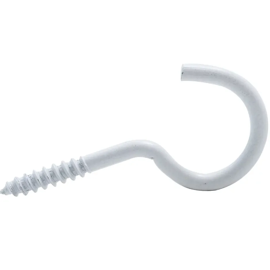 Crochet à visser plastifié blanc filet bois-Viswood Best