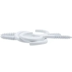 Crochet à visser plastifié blanc filet bois-Viswood Best