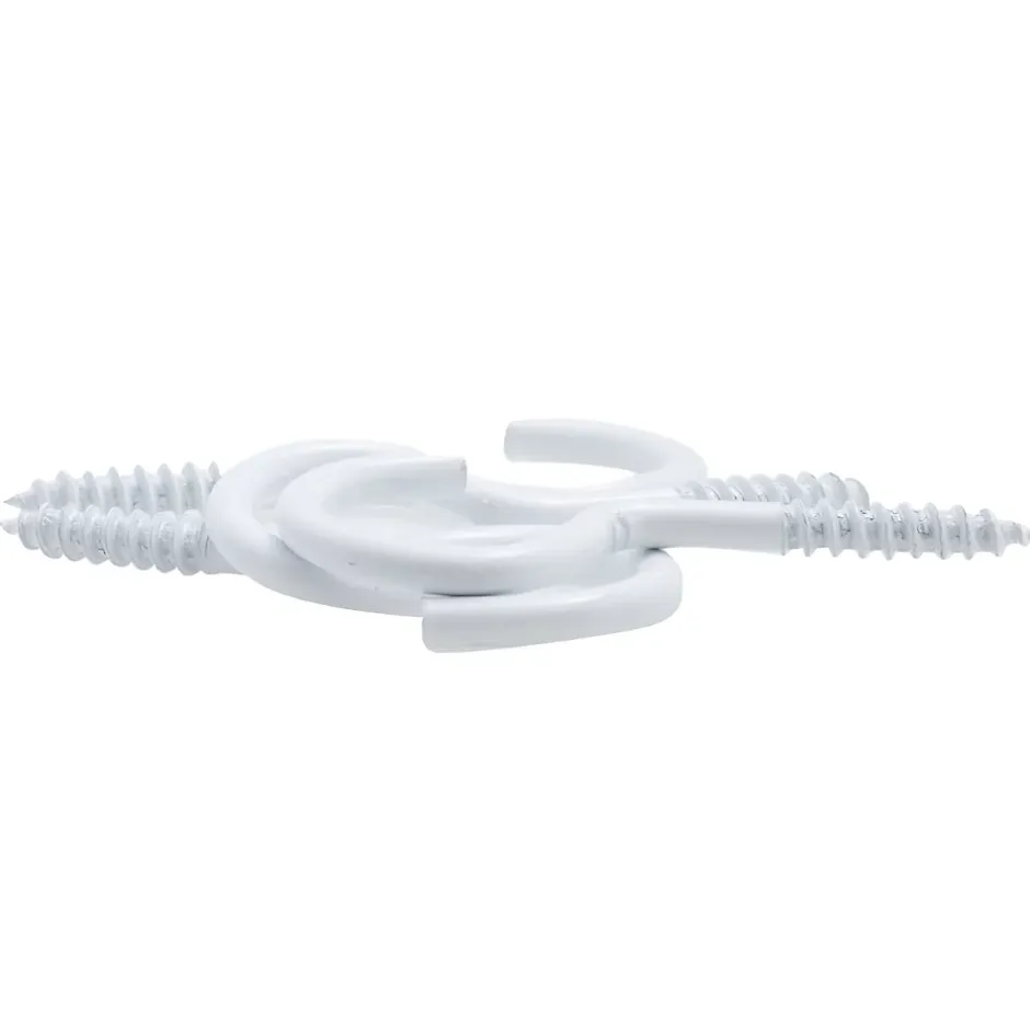 Crochet à visser plastifié blanc filet bois-Viswood Best