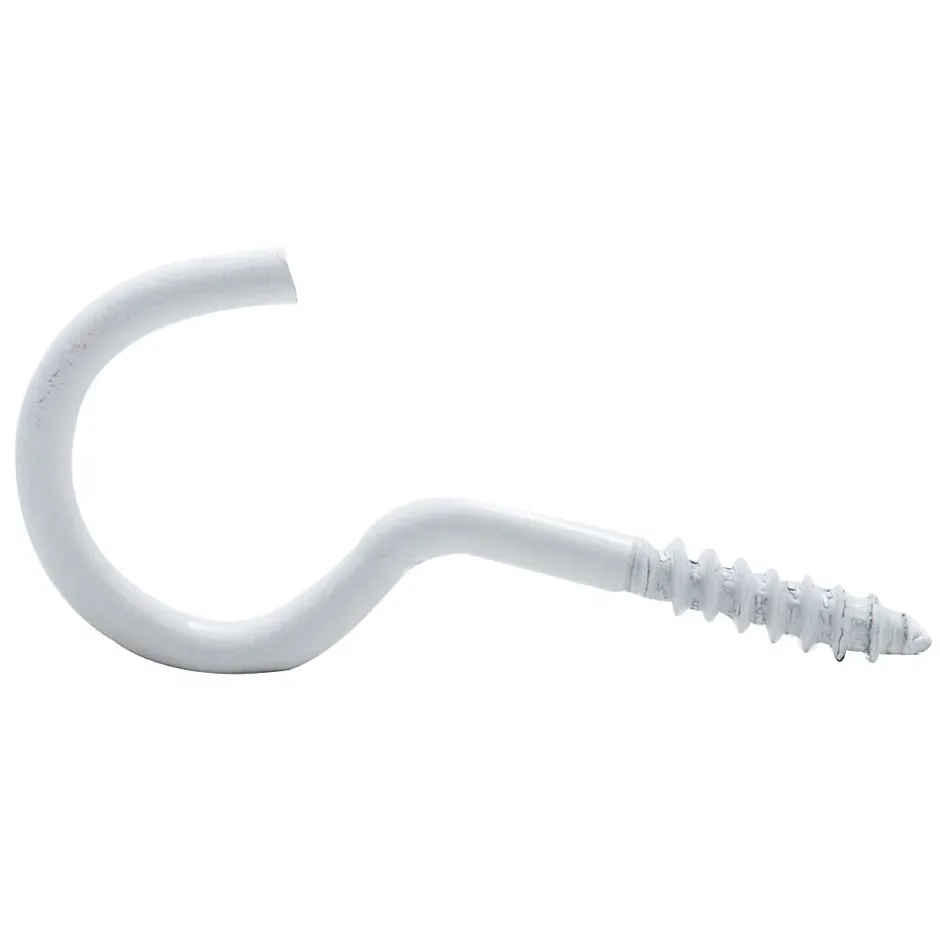 Crochet à visser plastifié blanc filet bois-Viswood Best