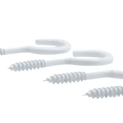 Crochet à visser plastifié blanc filet bois-Viswood Best