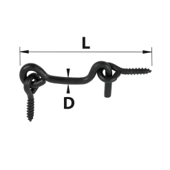 Crochet de contrevent Ø5 L.120 mm + piton noir Afbat-Afbat - Tb Industrie Sas Sale