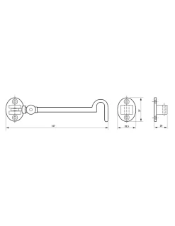 Crochet de sécurité laitonné, 200mm --Thirard Best