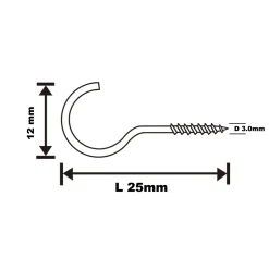 Crochet rond à visser en acier zingué 25x15 mm - 4 pièces-Diall Online