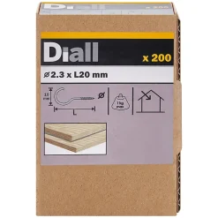 Crochet rond à visser en acier zingué 20x10 mm - 200 pièces-Diall Online