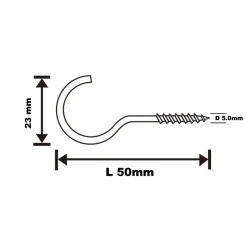 Crochet rond à visser en acier zingué 50x25 mm - 2 pièces-Diall Outlet