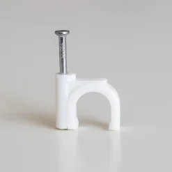 Crochets fixation / Clips de Câble ronds type FLOP fi 10 mm, blancs, boîte de 100 pcs-Horoz Electric Clearance