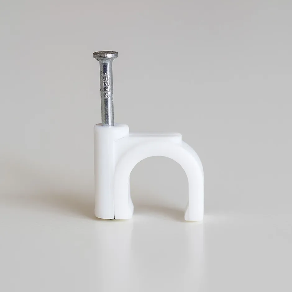 Crochets fixation / Clips de Câble ronds type FLOP fi 10 mm, blancs, boîte de 100 pcs-Horoz Electric Clearance