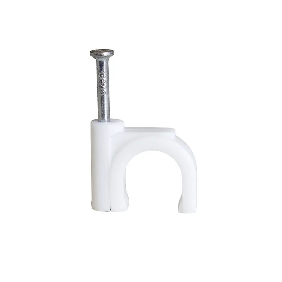Crochets fixation / Clips de Câble ronds type FLOP fi 9 mm, blancs, boîte de 100 pcs^Horoz Electric Outlet