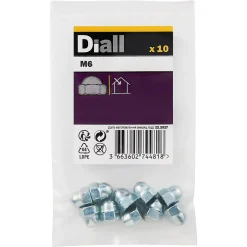 Écrous borgnes en acier zingué ø 6 - 10 pièces-Diall Clearance