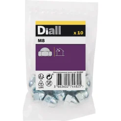 Écrous borgnes en acier zingué ø 8 - 10 pièces-Diall New