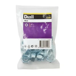 Écrous hexagonaux en acier zingué ø 14 - 20 pièces^Diall Sale