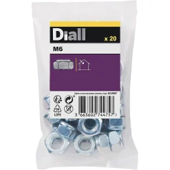 Écrous indessérables en acier zingué ø 10 - 20 pièces^Diall Discount