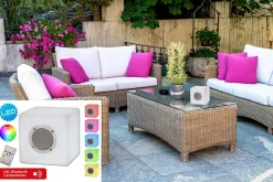 Cube décoratif avec Bluetooth 'Cube' en métal et plastique, avec changeur de couleur et LED intégrées-Näve Discount