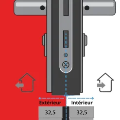 Cylindre 2 entrées nickel 32.5 X 32.5 mm^Vachette New