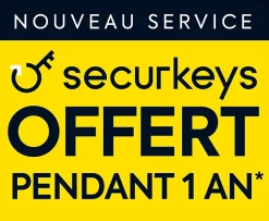 Cylindre 6 goupilles dimensions 35+35 débrayable nickelé + 5 clés réversibles^Bricard Discount