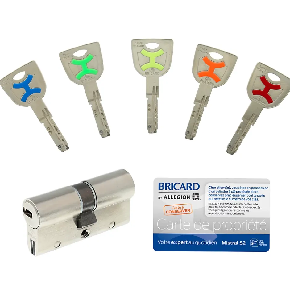 Cylindre débrayable Mistral 2 entrées 35x35 mm-Bricard Clearance