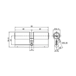 Cylindre de sécurité laiton 40 x 40 mm^Vachette Outlet