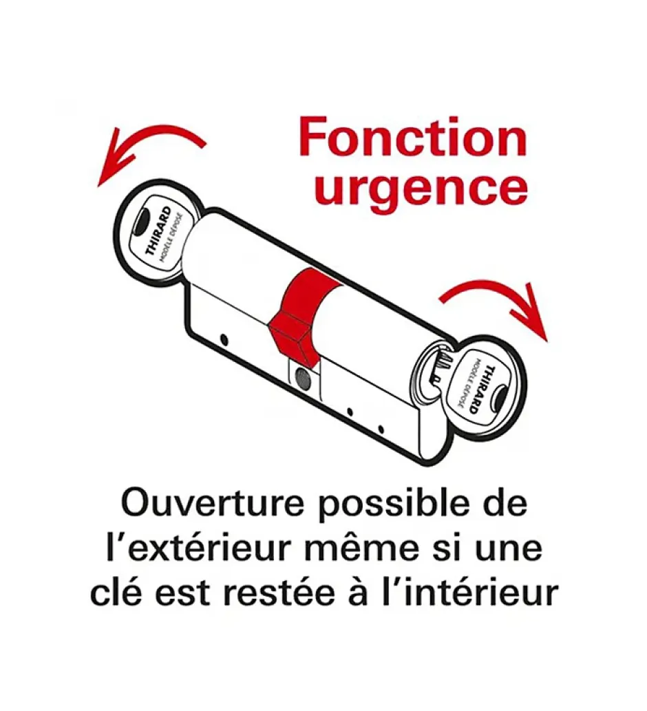 Cylindre de serrure double entrée T2, 30x60mm, nickel, anti-arrachement, anti-perçage, anti-crochetage, 5 clés -^Thirard Hot