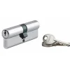 Cylindre de serrure double entrée Ecopro, 40x40mm, aluminium, anti-arrachement, 3 clés, nickel -^SP Online