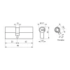 Cylindre double entrée Transit 1, 35x45mm, nickelé, 5 clés -^Thirard